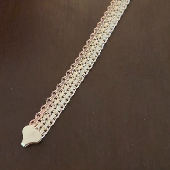 Shiny Woven Pattern 925 Sterling Silver Bracelet - Picture 3 of 6